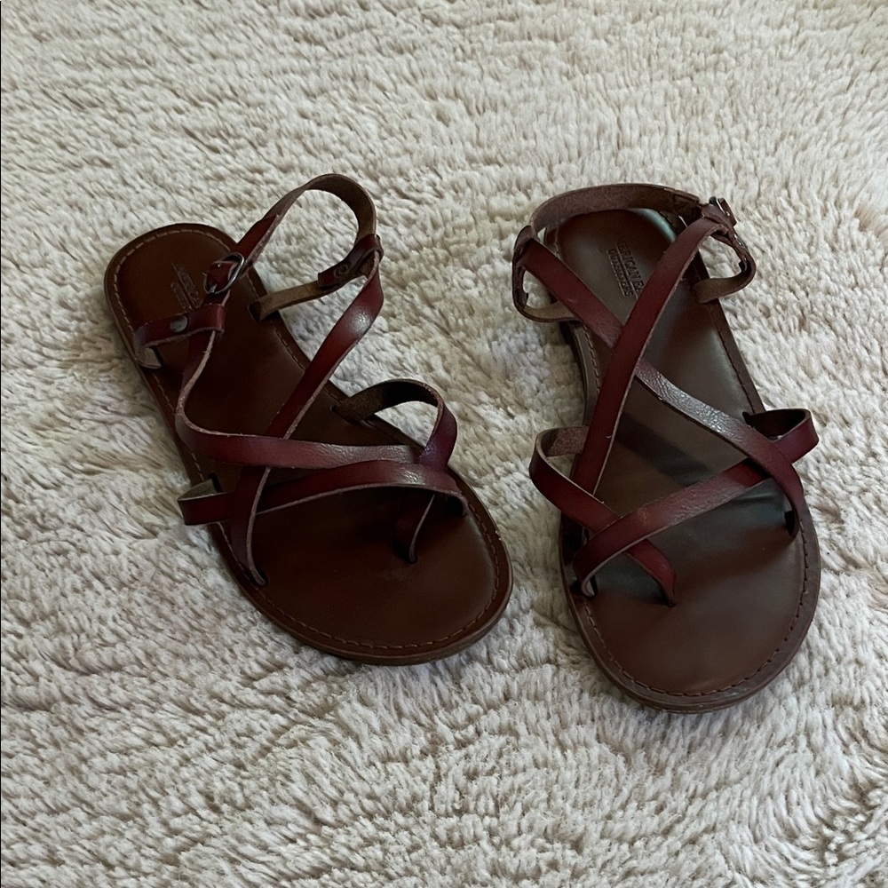 American Eagle Leather Strappy Sandals